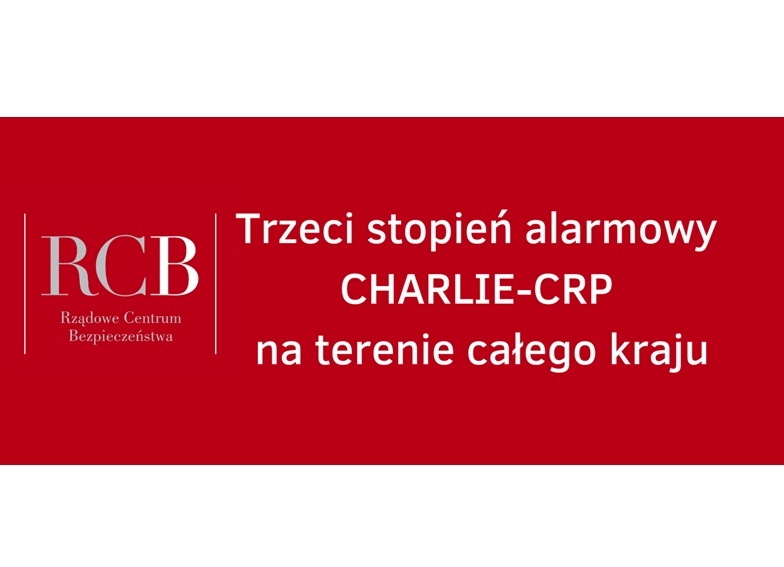 Stopnie alarmowe BRAVO i CHARLIE–CRP przedłużone 
