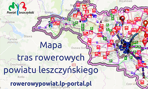 Mapa tras rowerowych Powiatu Leszczyńskiego