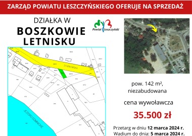 Grafika przedstawiająca położenie nieruchomości w Boszkowie - Letnisku