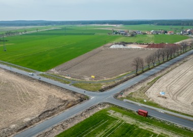 Przebudowywana droga powiatowa Osieczna - Łoniewo - Kąkolewo